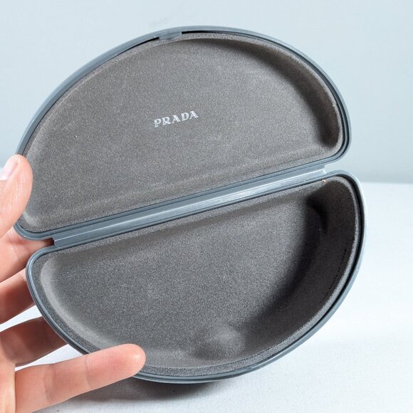 Prada Sport Authentic Eyeglasses Glasses Hard Large Grey Clamshell Case ONLY - Picture 4 of 9